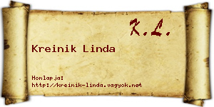 Kreinik Linda névjegykártya