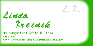 linda kreinik business card